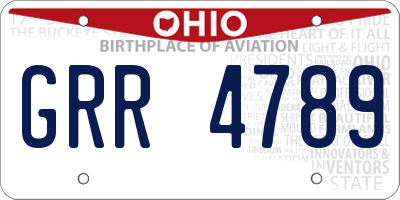 OH license plate GRR4789