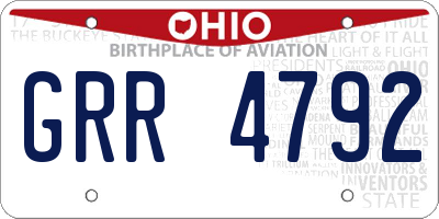 OH license plate GRR4792