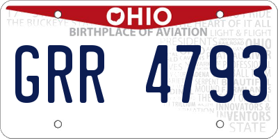 OH license plate GRR4793