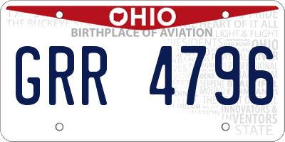 OH license plate GRR4796