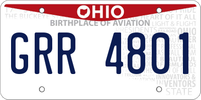 OH license plate GRR4801