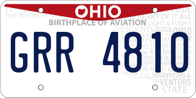 OH license plate GRR4810