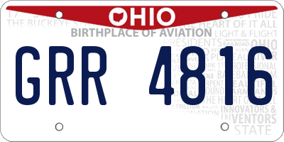 OH license plate GRR4816