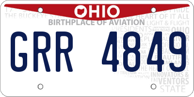 OH license plate GRR4849