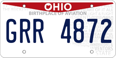 OH license plate GRR4872