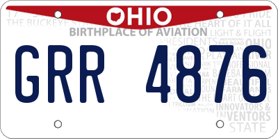 OH license plate GRR4876