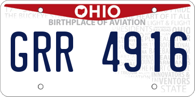 OH license plate GRR4916