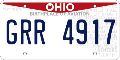 OH license plate GRR4917