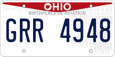 OH license plate GRR4948
