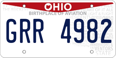 OH license plate GRR4982