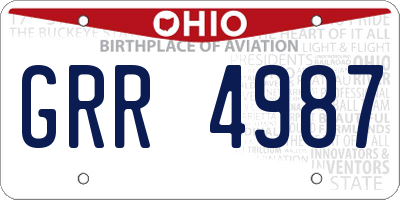 OH license plate GRR4987