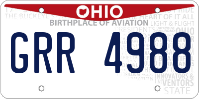 OH license plate GRR4988