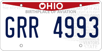 OH license plate GRR4993
