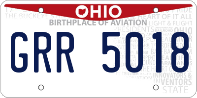OH license plate GRR5018