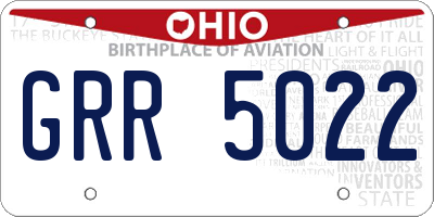 OH license plate GRR5022