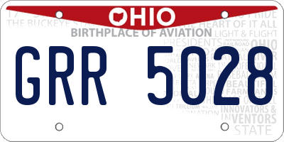 OH license plate GRR5028