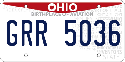 OH license plate GRR5036