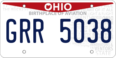 OH license plate GRR5038