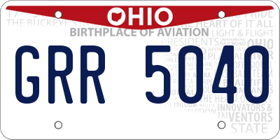 OH license plate GRR5040