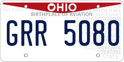 OH license plate GRR5080