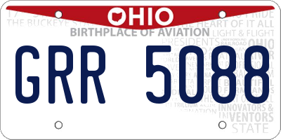 OH license plate GRR5088
