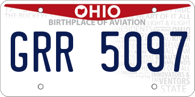 OH license plate GRR5097