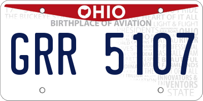 OH license plate GRR5107