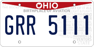 OH license plate GRR5111