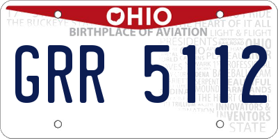 OH license plate GRR5112
