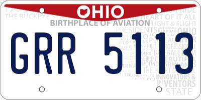 OH license plate GRR5113