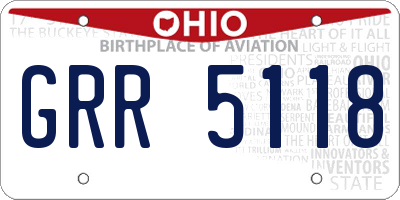 OH license plate GRR5118