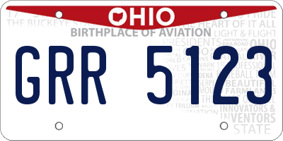 OH license plate GRR5123