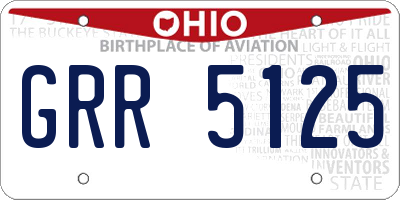 OH license plate GRR5125