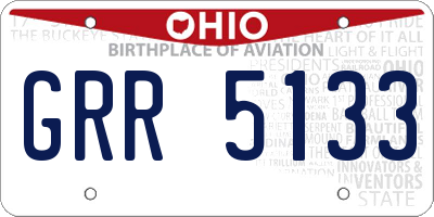 OH license plate GRR5133