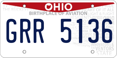 OH license plate GRR5136