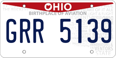 OH license plate GRR5139