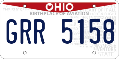 OH license plate GRR5158