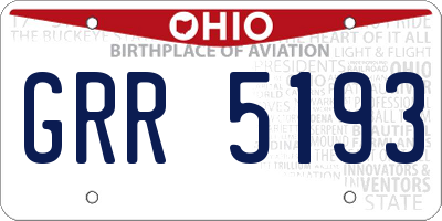 OH license plate GRR5193