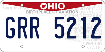 OH license plate GRR5212
