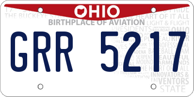 OH license plate GRR5217