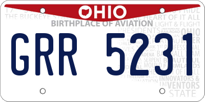 OH license plate GRR5231
