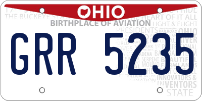OH license plate GRR5235