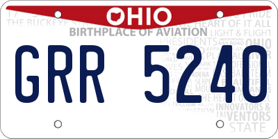 OH license plate GRR5240