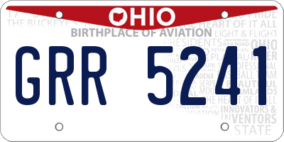 OH license plate GRR5241