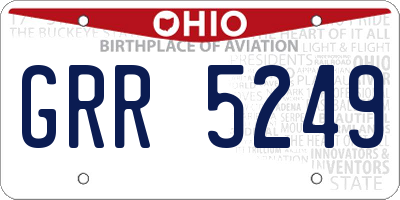 OH license plate GRR5249