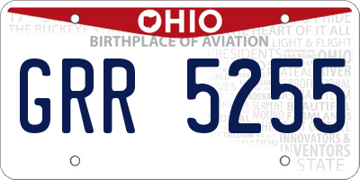 OH license plate GRR5255