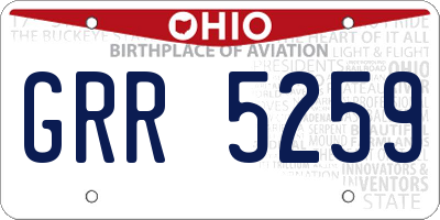 OH license plate GRR5259