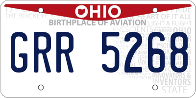 OH license plate GRR5268