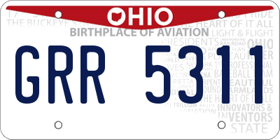 OH license plate GRR5311