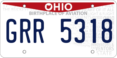 OH license plate GRR5318